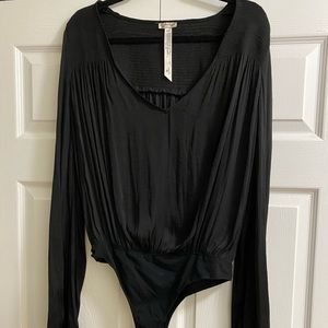 Free People Black Bodysuit